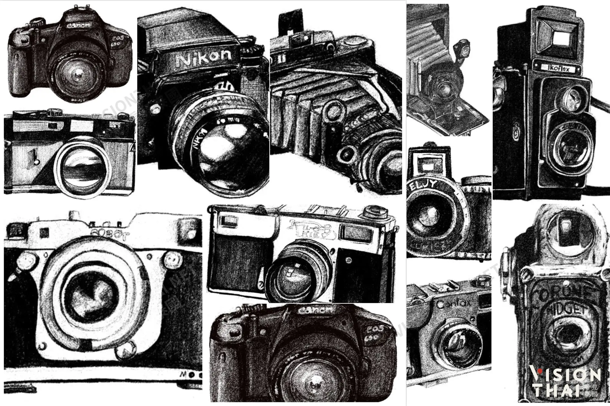 熱愛攝影的泰王蒲美蓬用過的相機有這些！（圖片來源：VISION THAI 看見泰國整理自網路）