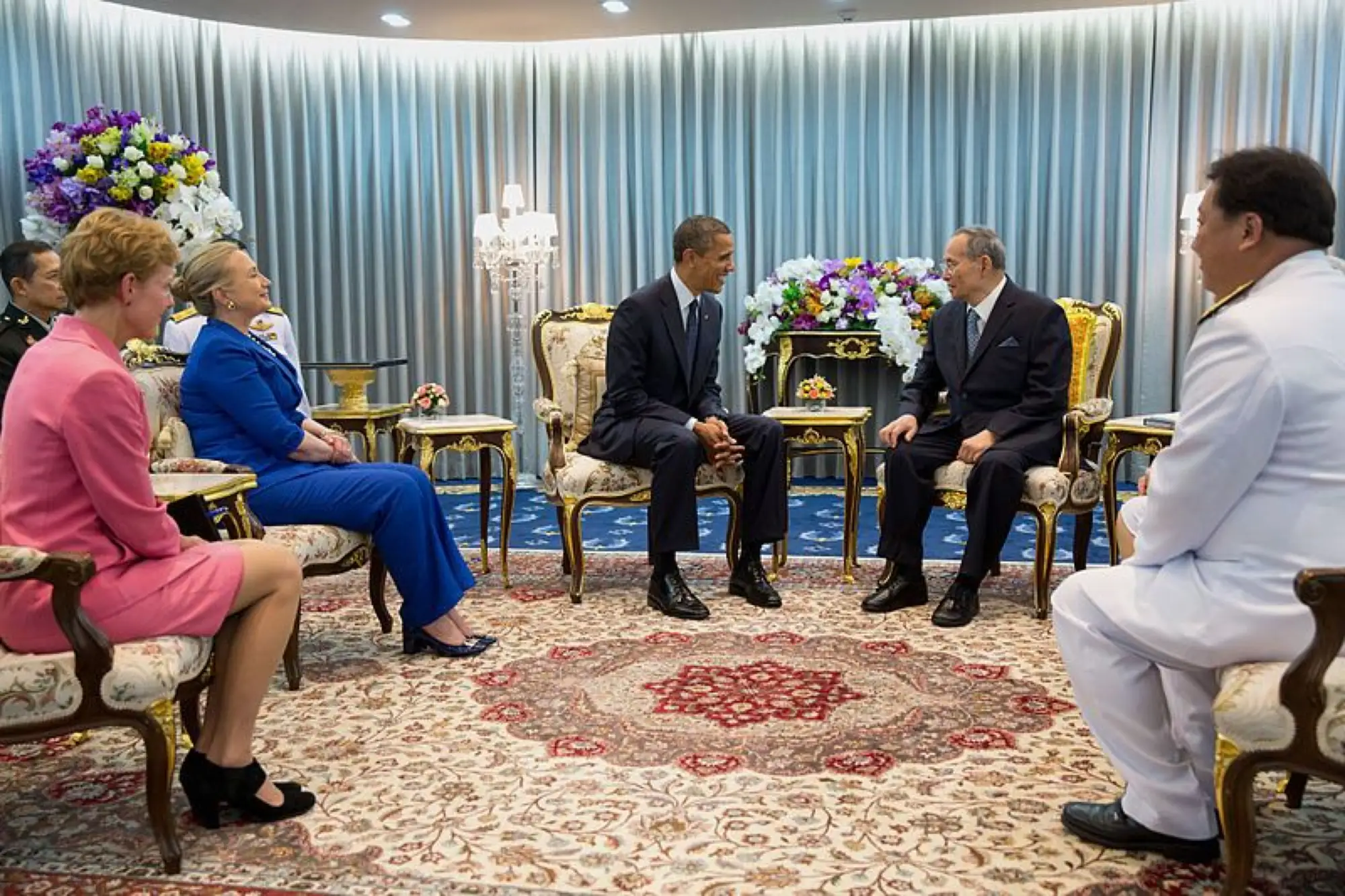 2012年美国总统巴拉克．欧巴马(Barack Obama)来访时双方会晤（图片来源：Wikipedia）