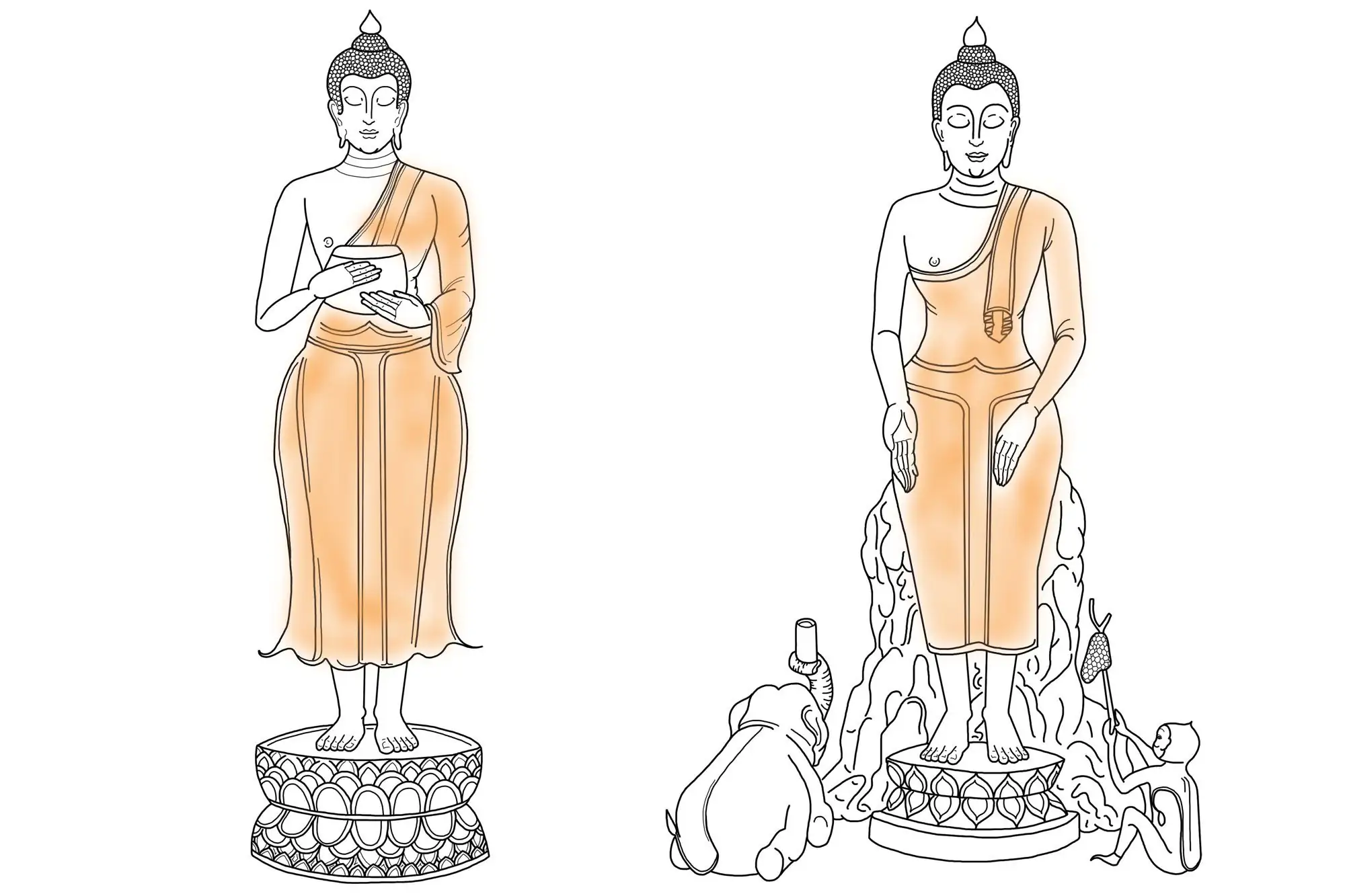 泰国生日佛文化：周三为托钵佛与禅定座佛。（VISION THAI 看见泰国）