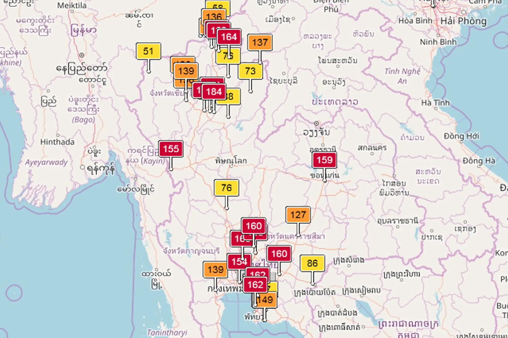 泰國霧霾 曼谷空氣質量指數AQI破表 出門應該口罩並避免交通壅擠地區