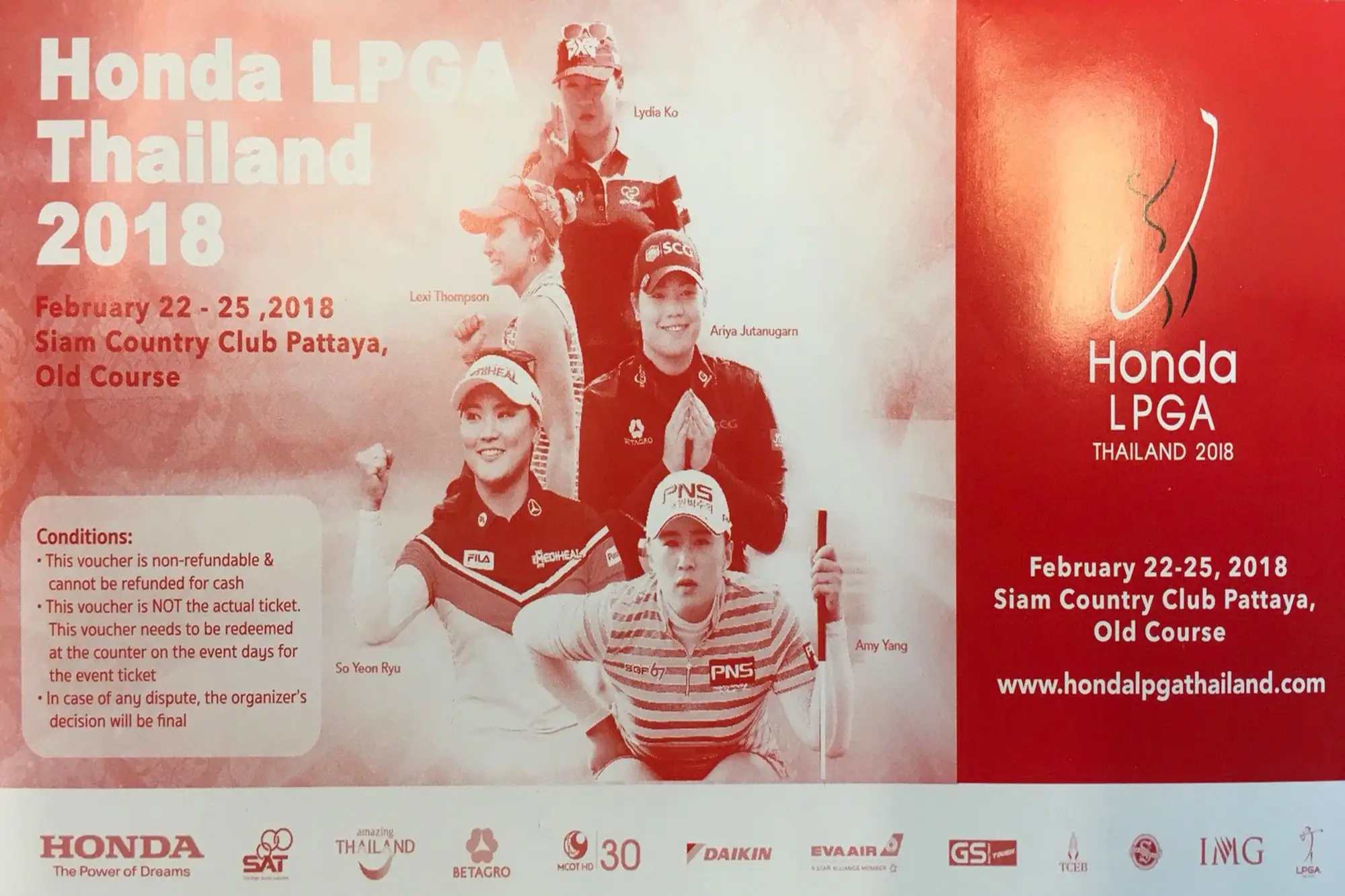 第12屆LPGA泰國賽Honda LPGA THAILAND 2018 2月22-25日在芭堤雅舉行 70名頂尖好手爭奪本屆冠軍獎盃