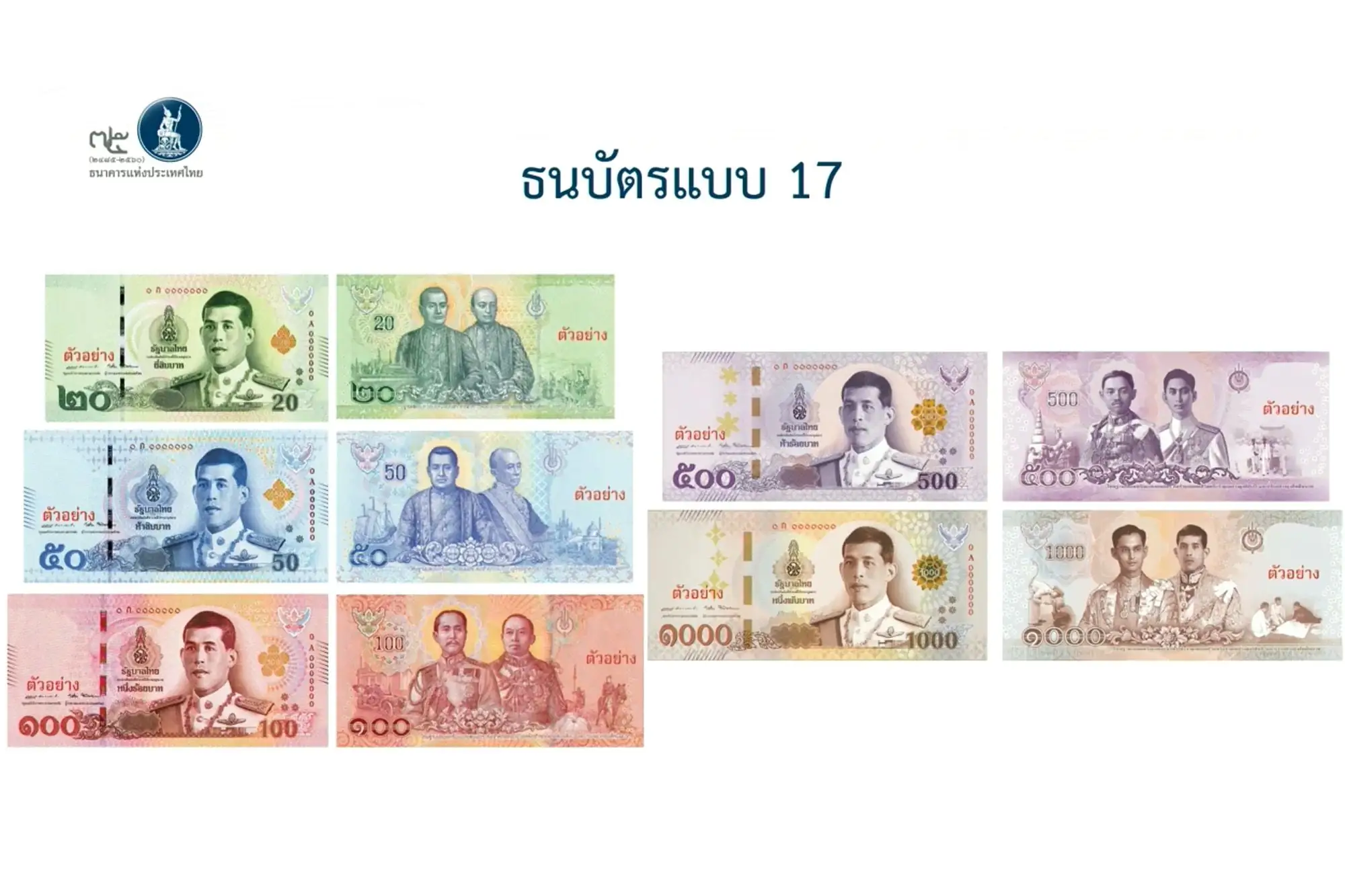 泰國央行 新版鈔票 拉瑪十世肖像 換鈔