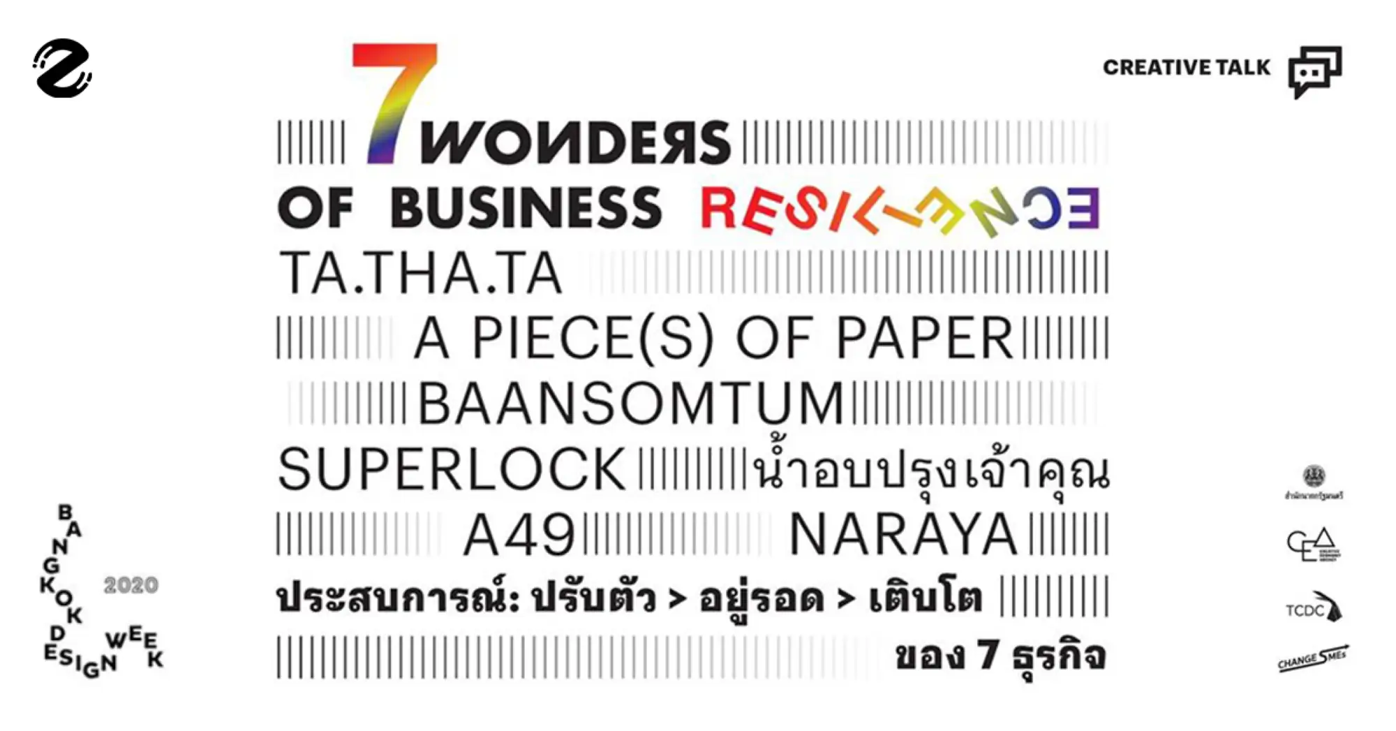 2020曼谷設計周的講座與工作坊：7 Wonders of Business Resilience