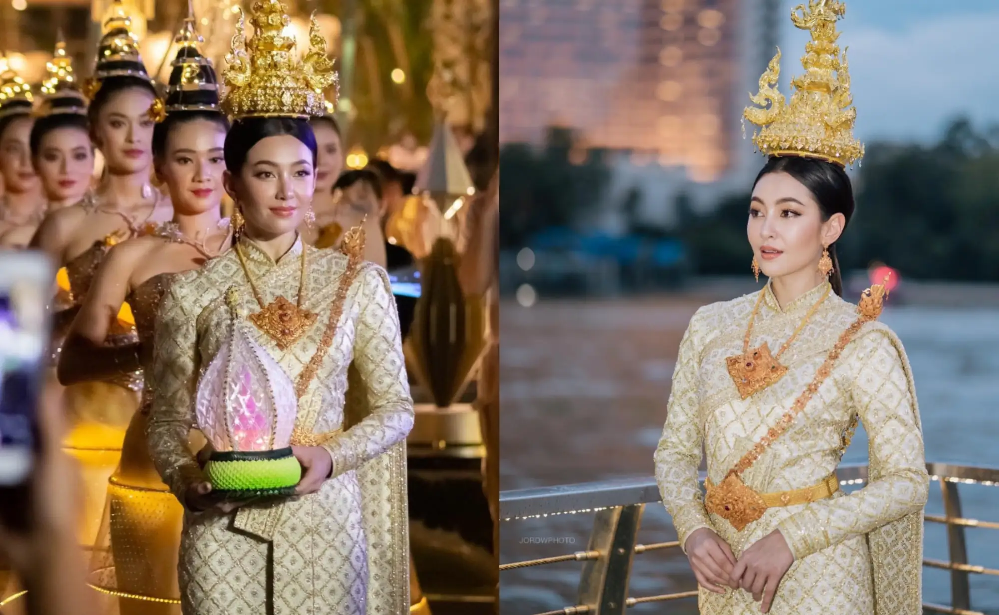泰國曼谷的購物中心暹羅天地（ICONSIAM）所主辦的活動邀請擔任「水燈小姐」。（圖片來源：推特）
