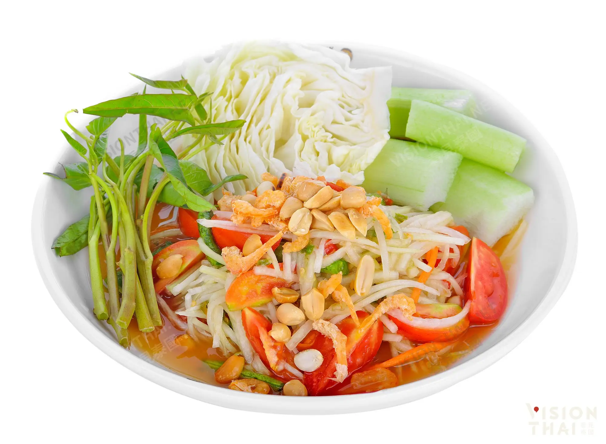 2020年前5大泰国人最爱的泰式料理第3名：青木瓜色拉（VISIONTHAI看见泰国）
