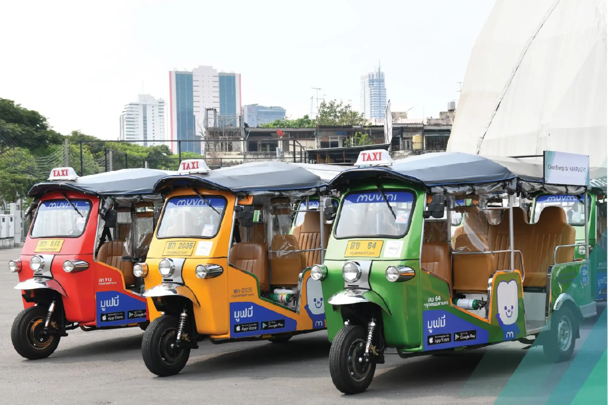 泰國交通工具+1！電動嘟嘟車MuvMi進駐曼谷鬧區 收費10泰銖起（圖片來源：@muvmi臉書粉專）