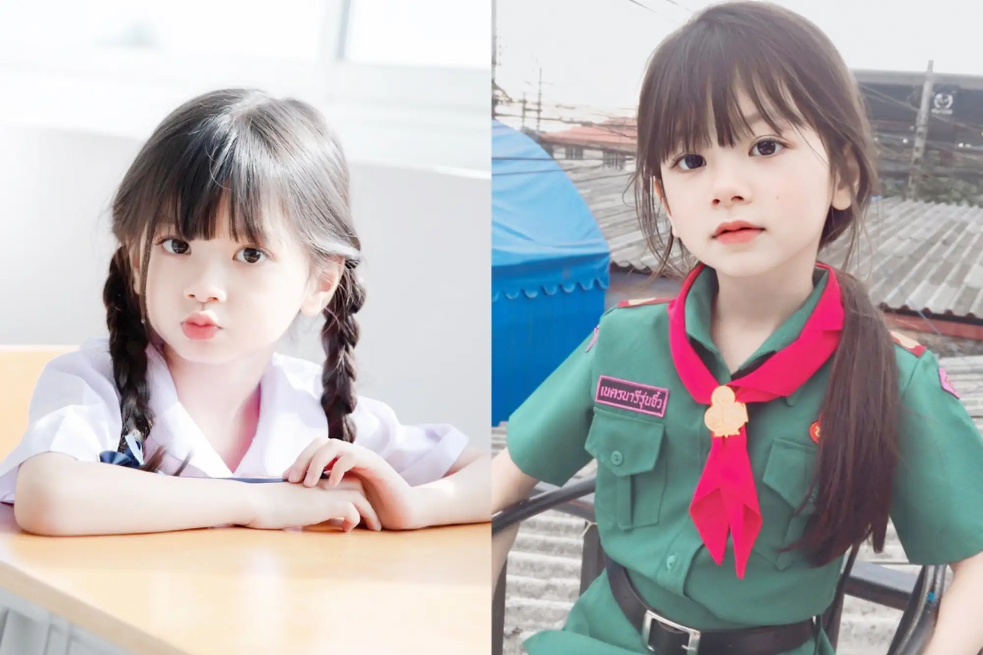 「天使臉孔」6歲女童𝙾𝚗𝚎𝚠爆紅 泰國網友知乎：神仙顏值！（圖片來源：＠onewnoarstory）