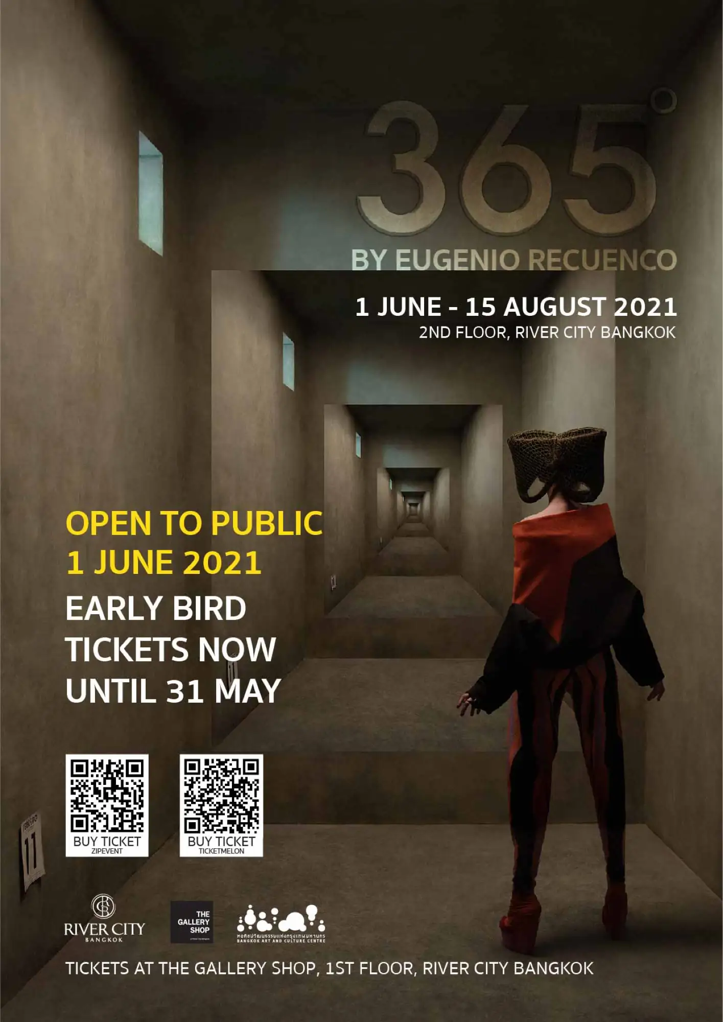 「365°」展覽期間為2021年6月1日至8月15日。早鳥票即日起至5月31日販售（圖片來源：River City Bangkok）