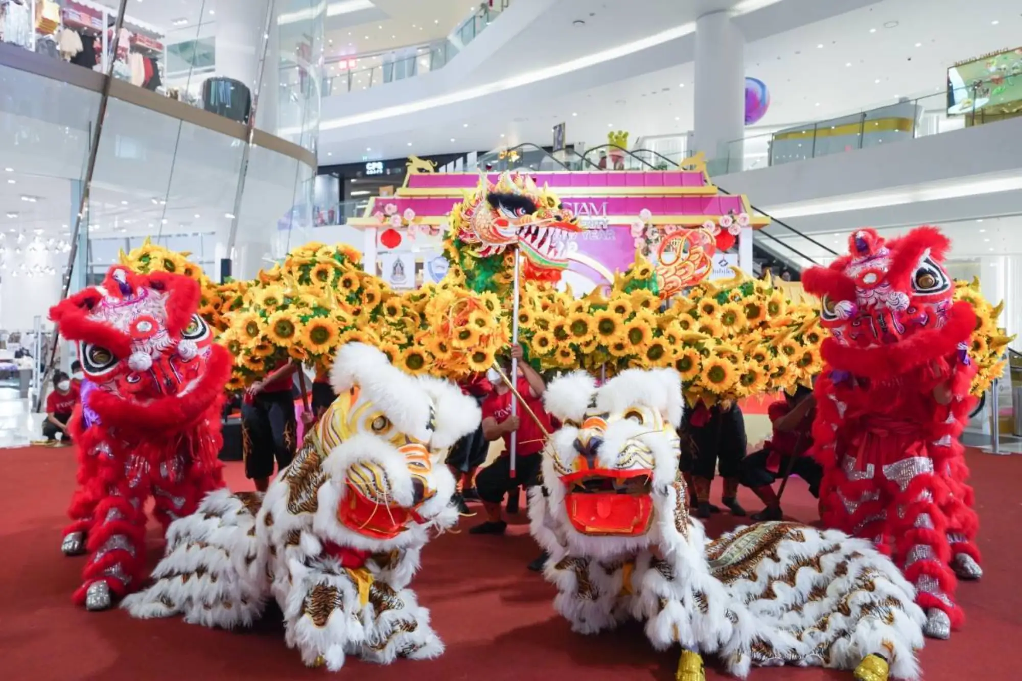 在曼谷暹罗天地 ICONSIAM「财源滚滚迎新春」活动，可欣赏中国传统文化、传统音乐、海南舞狮表演（图片来源：曼谷暹罗天地 ICONSIAM）