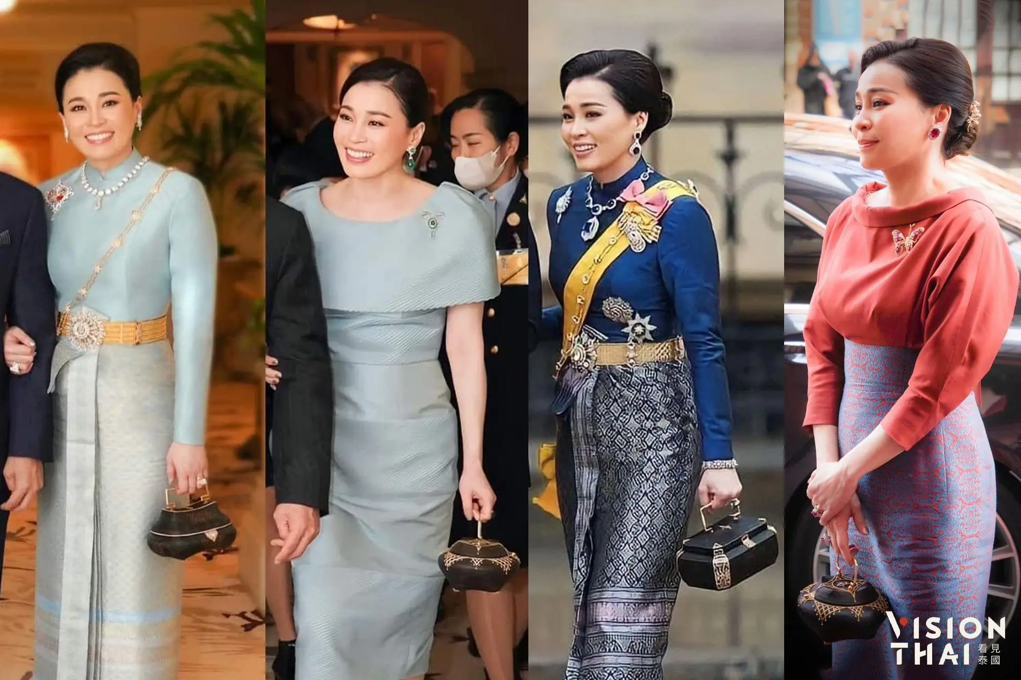 泰國蘇提達王后在英王加冕系列活動中穿搭驚艷國際（圖片來源：看見泰國製圖）
