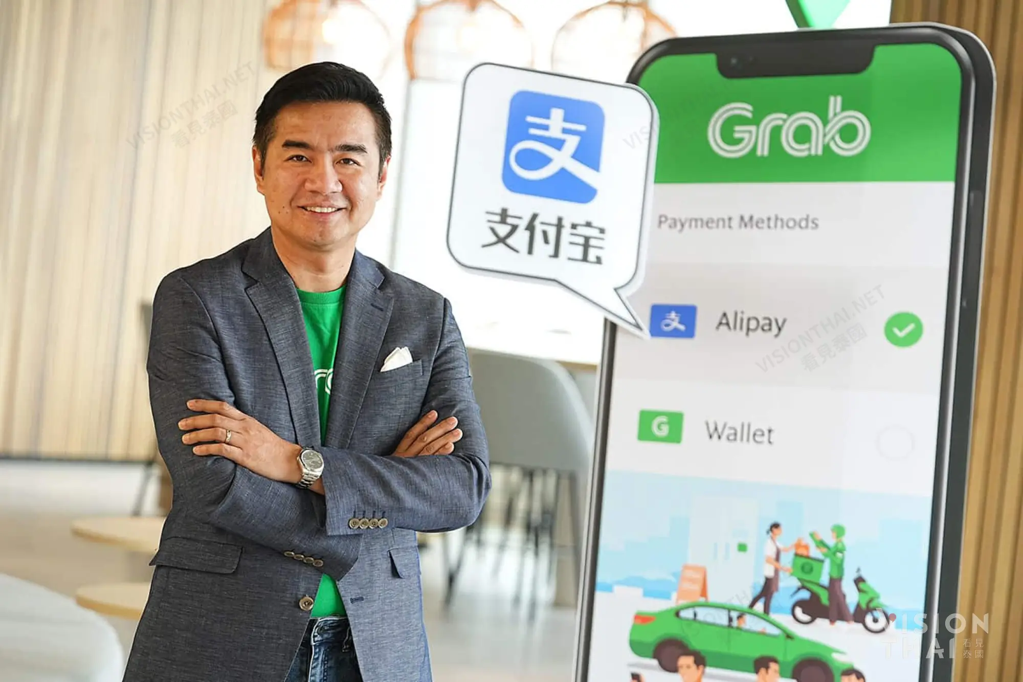 泰国Grab打车可用支付宝、Kakao Pay 便利中、韩客（图片来源：网路）