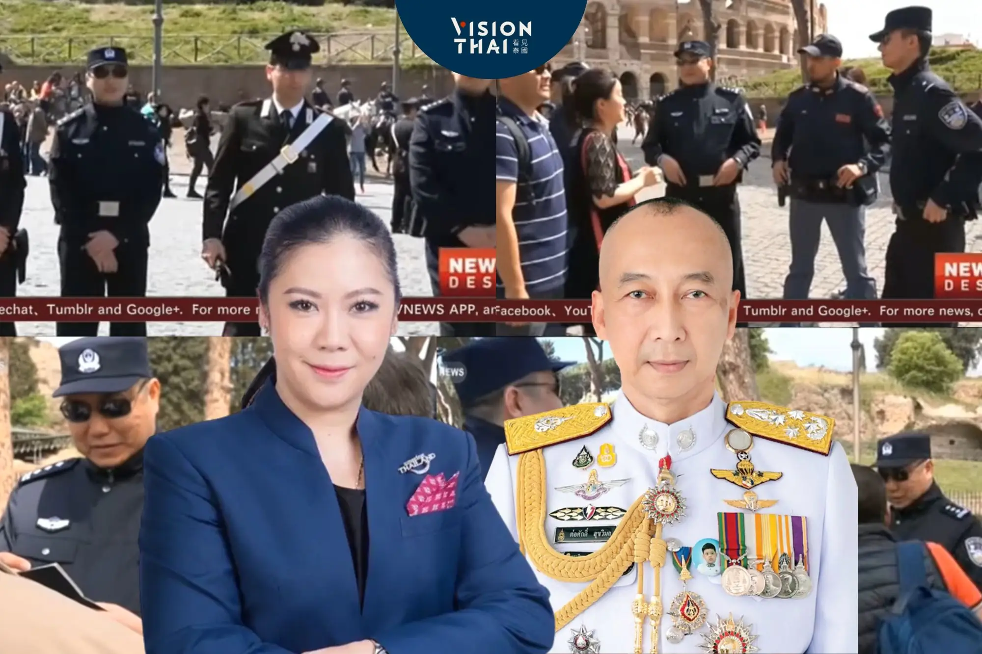 泰國引進中國警察巡邏待議 泰警察署長：侵犯主權（圖片來源：Royalthaipolice、TAT、截圖自CGTV影片）