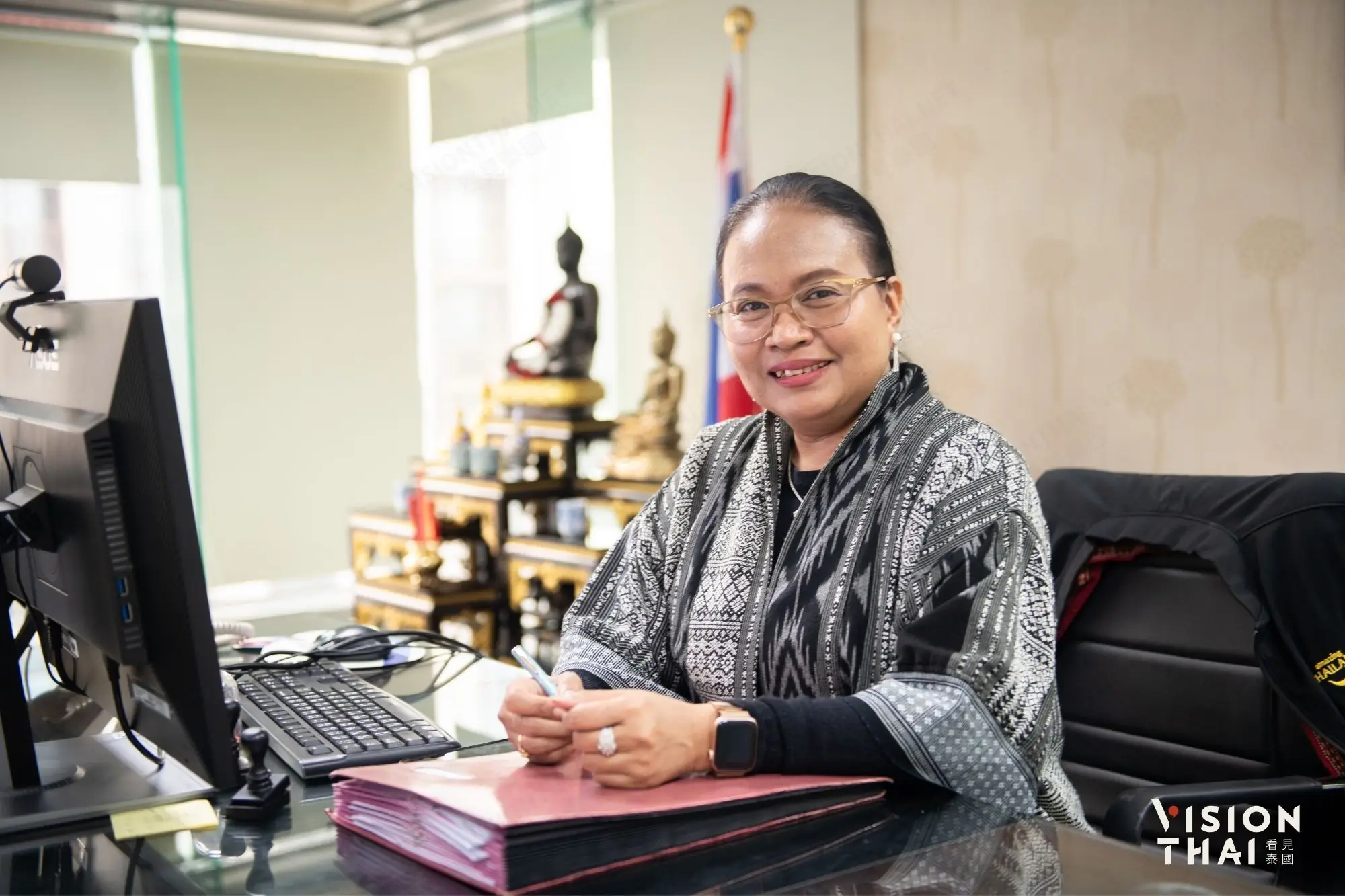 泰觀光局台北辦事處處長莎莉蔓認為「免簽政策」是刺激台灣遊客赴泰國觀光的首要關鍵（圖片來源：看見泰國 Vision Thai）