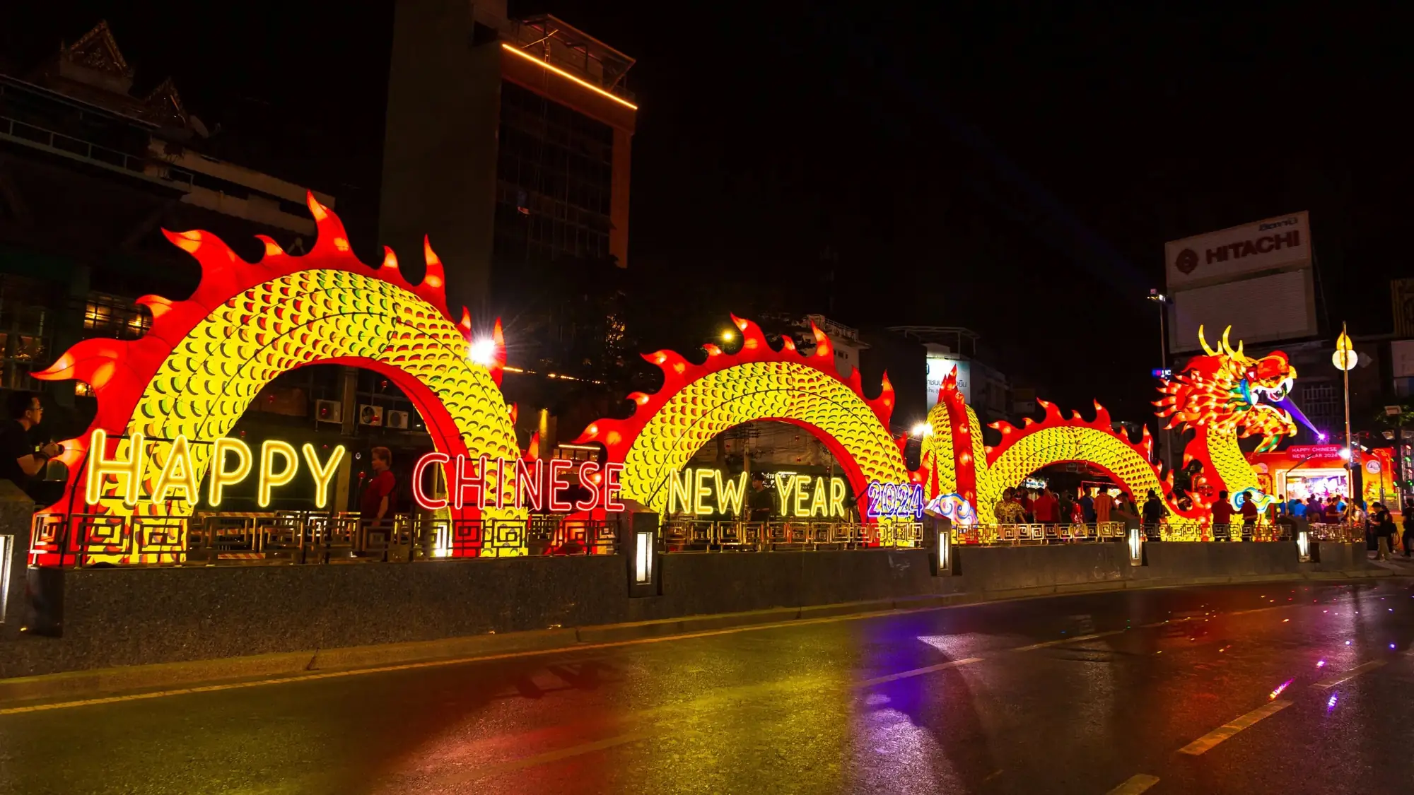 曼谷唐人街点亮金龙隧道 2024春节活动开跑（图片来源：TAT）