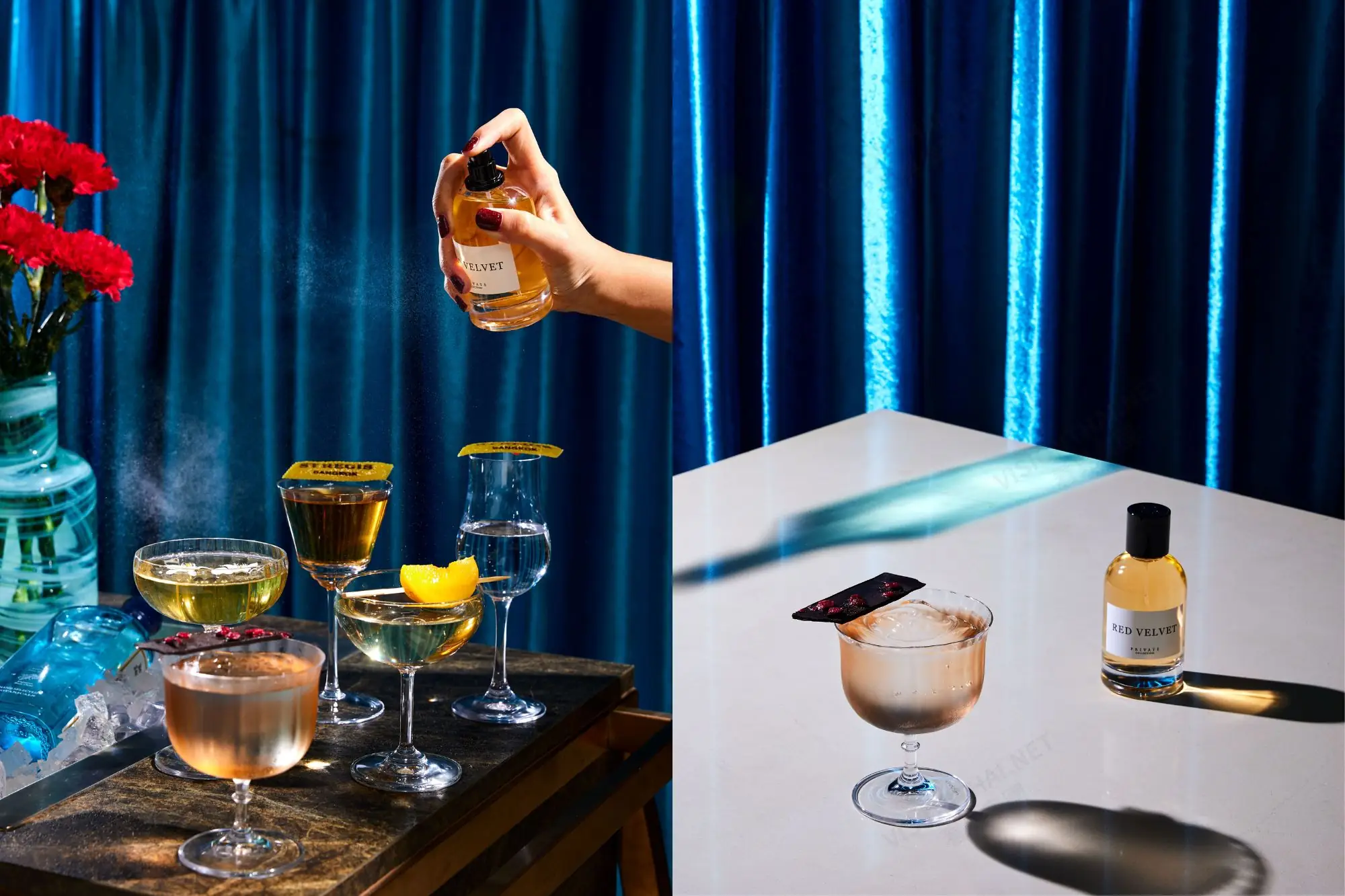 香水用喝的！曼谷瑞吉酒店携手蓝钻琴酒、BOROM推“香水调酒”（来源：曼谷瑞吉酒店）