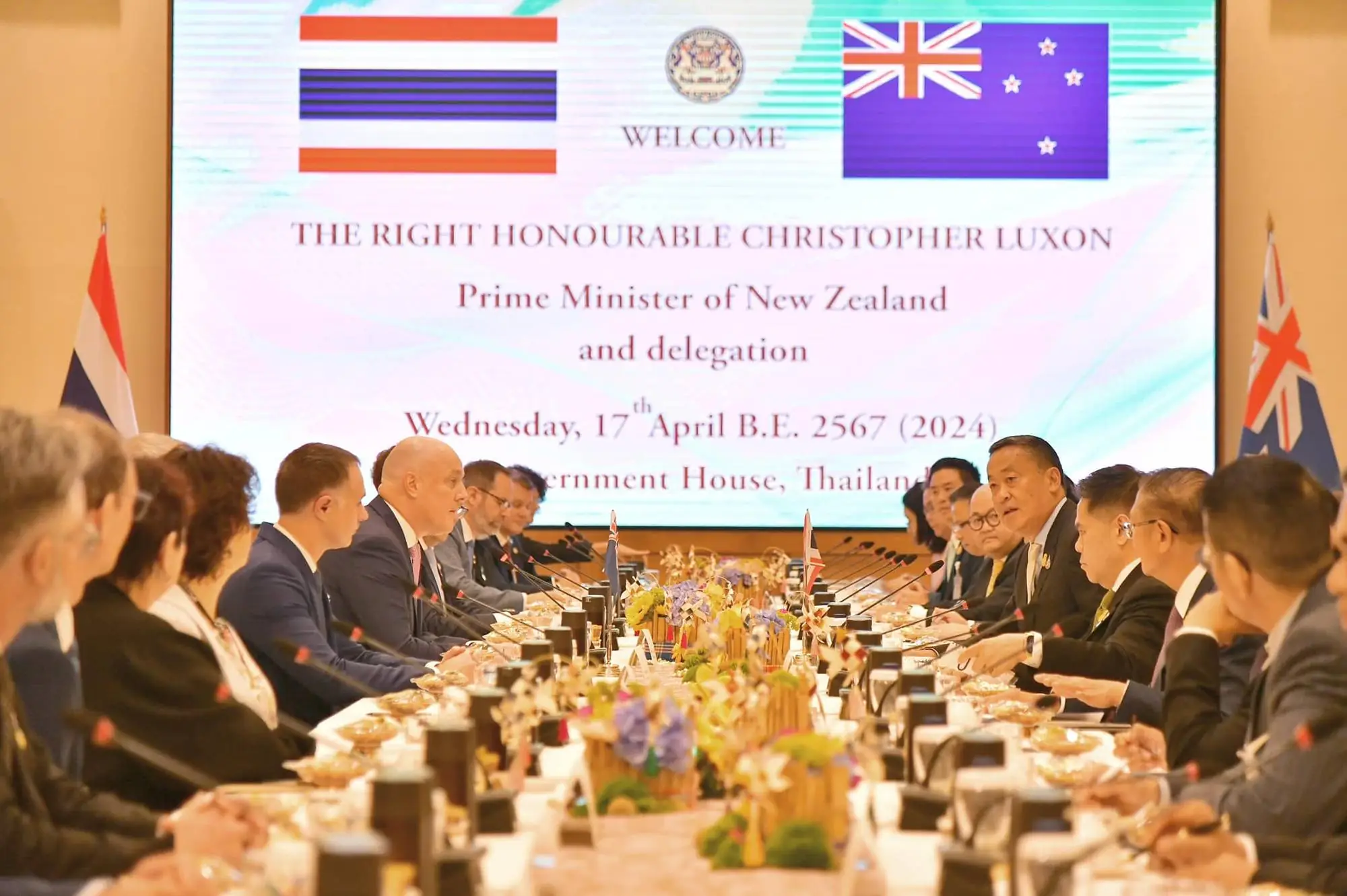 新西兰总理访泰国 提升战略伙伴关系（图片来源：泰国官方）