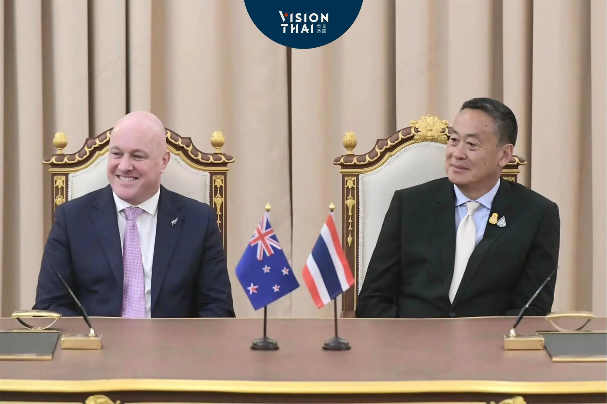 紐西蘭總理訪泰國 提升戰略夥伴關係（圖片來源：泰國官方）