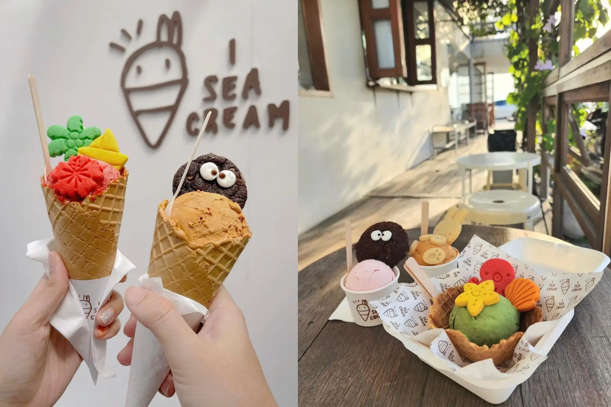 春武里冰淇淋店I SEA CREAM，鄰近海邊超有夏日風格。（來源：店家社群）