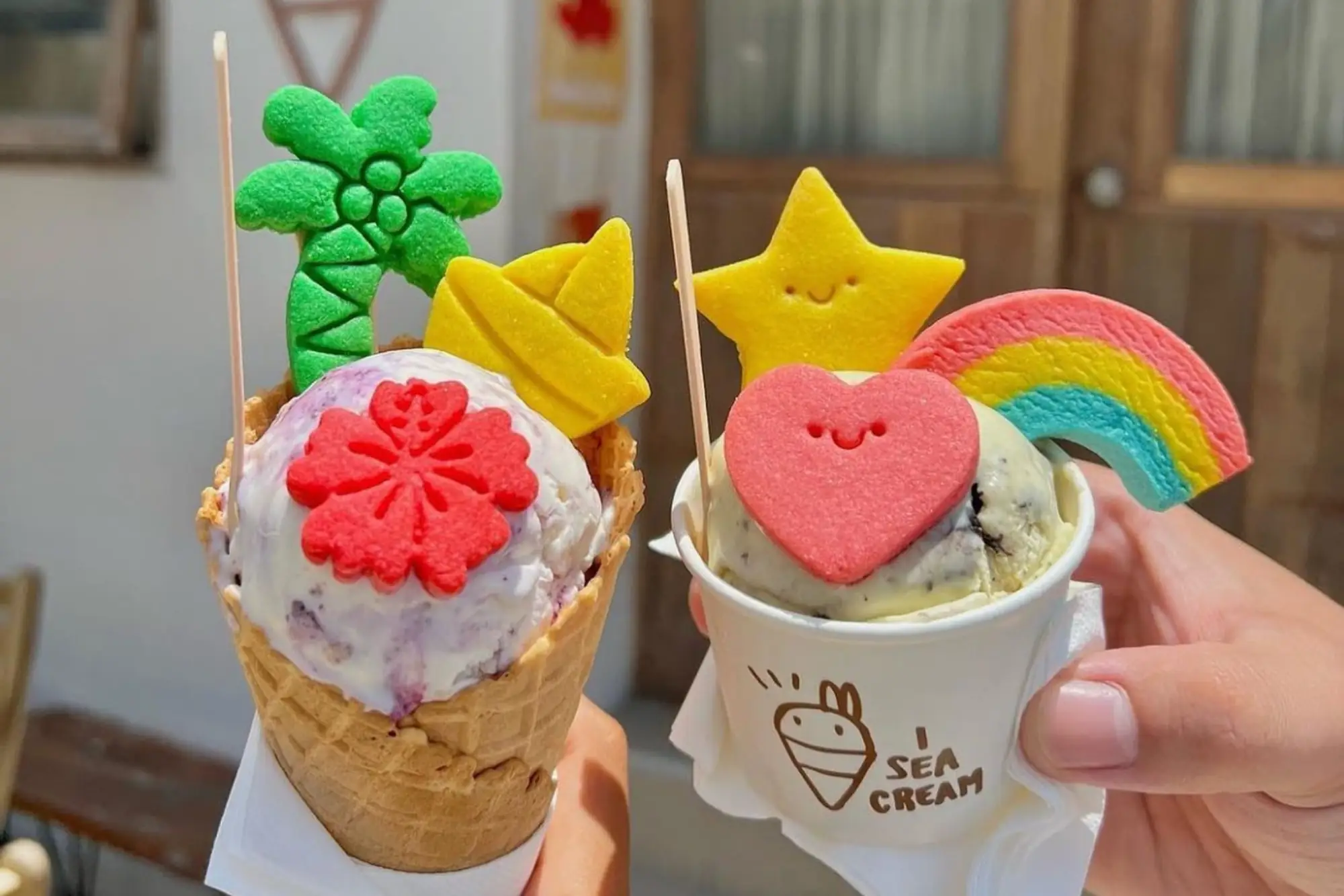 春武里冰淇淋店I SEA CREAM，鄰近海邊超有夏日風格。（來源：店家社群）