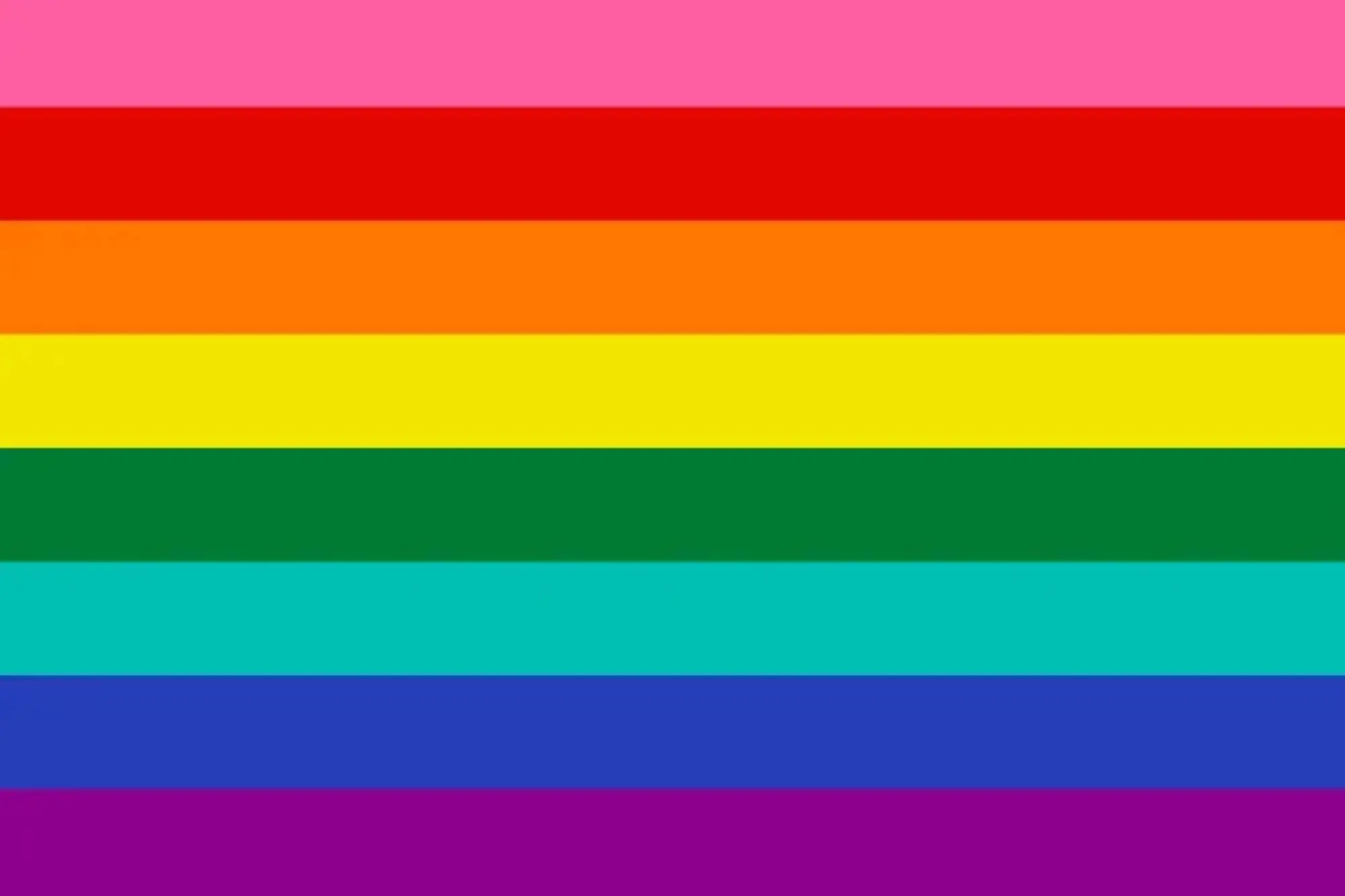 艺术家贝克创作的原创八条纹彩虹骄傲旗。（来源：Pantone）