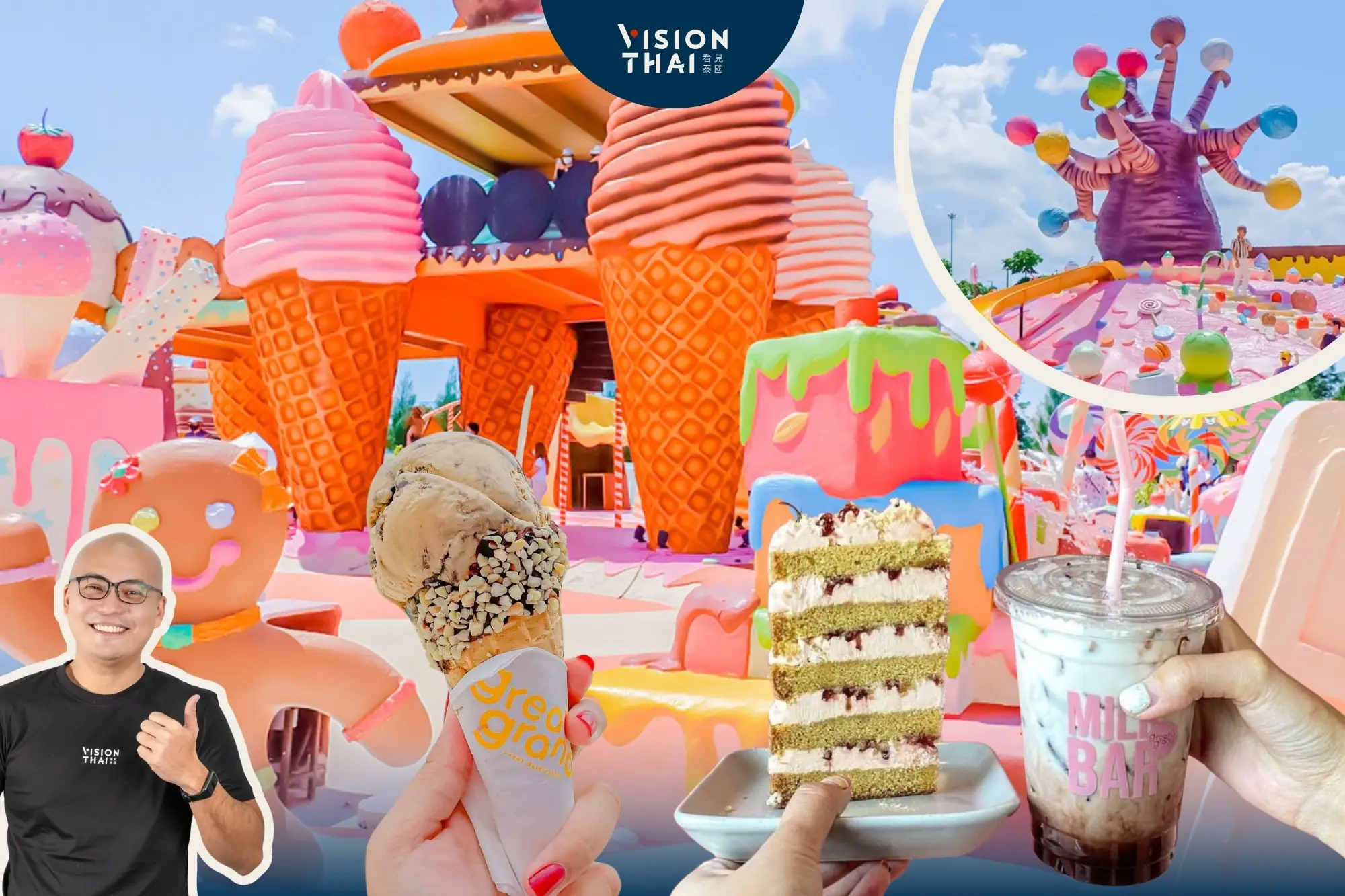 芭達雅景點好吃好拍“甜點樂園”！闖入動畫場景打卡巨型冰淇淋、糖果屋（來源：網路合圖）