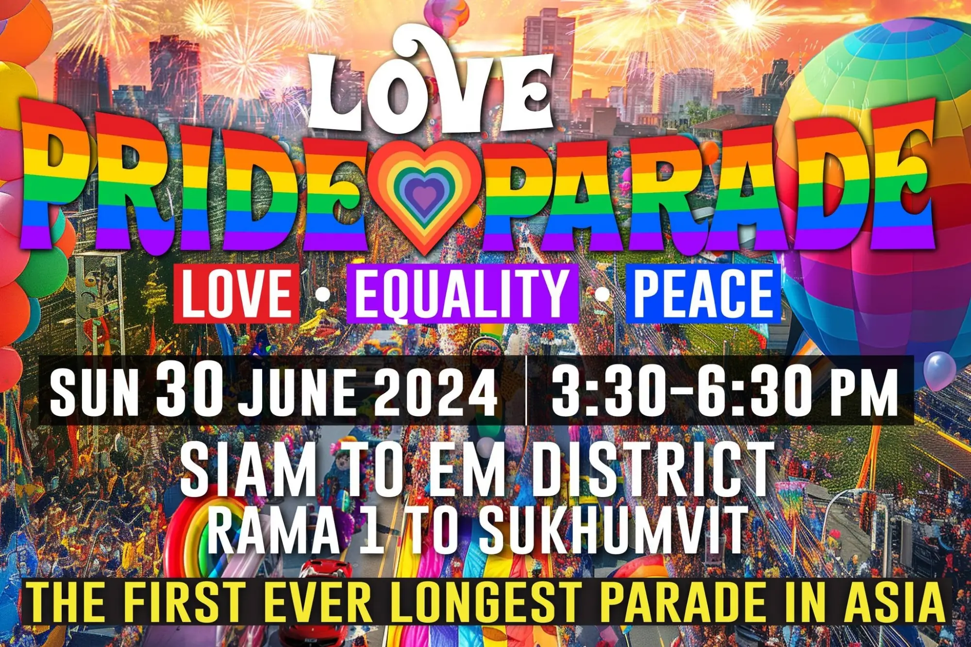 曼谷LGBTQ游行6月30日举办，亚洲最盛大！（来源：Amazing Thailand FB）