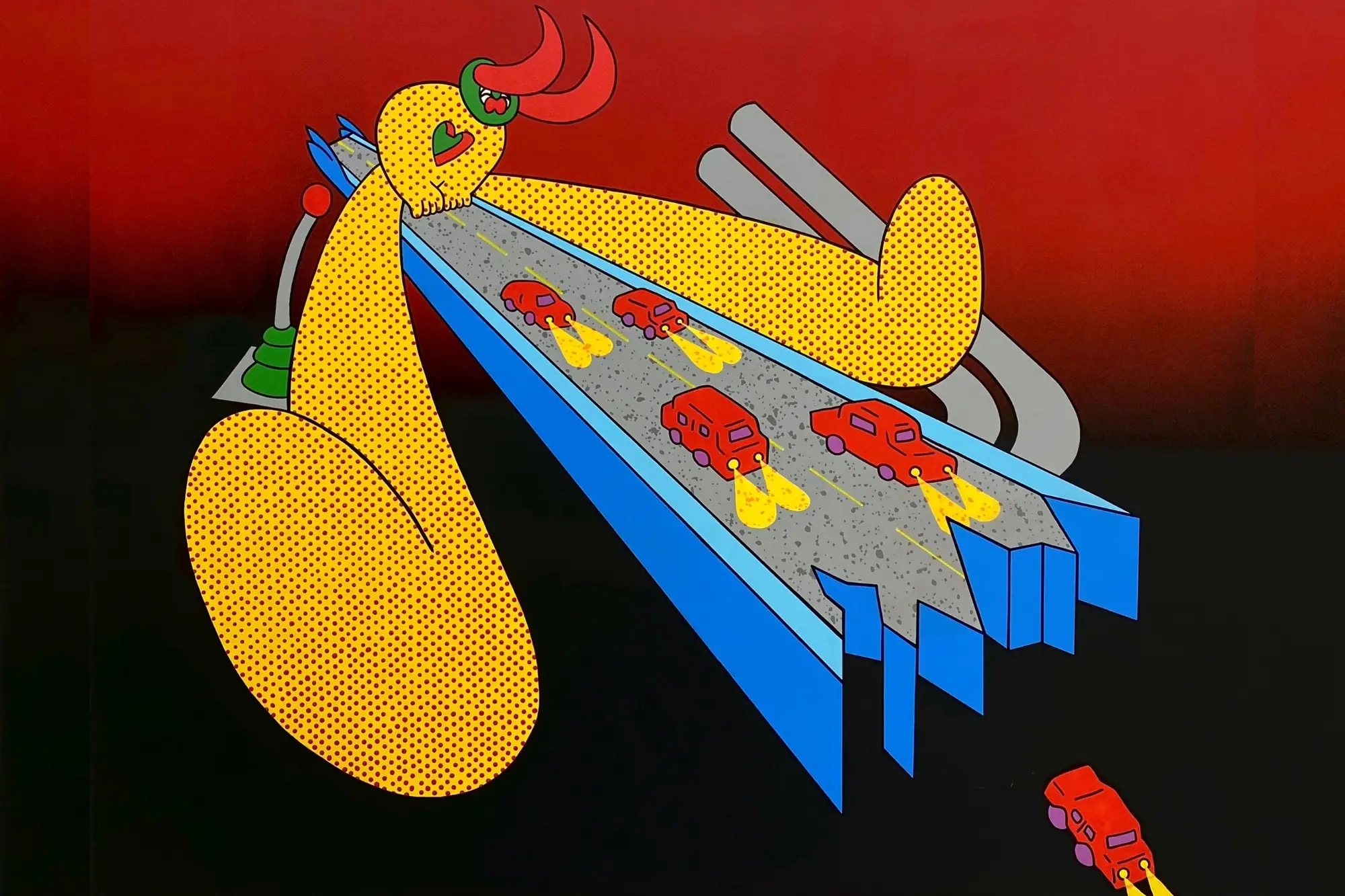 台湾艺术家卢宣融(LAZY BUG)透过鲜豔色彩、形体结合展现独特的艺术风格（来源：曼谷河城）