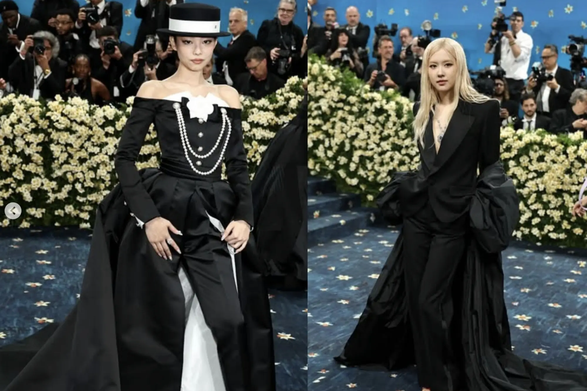 Jennie、Rosé现身2025 Met Gala红毯（来源：官方IG @metgalaofficial_）