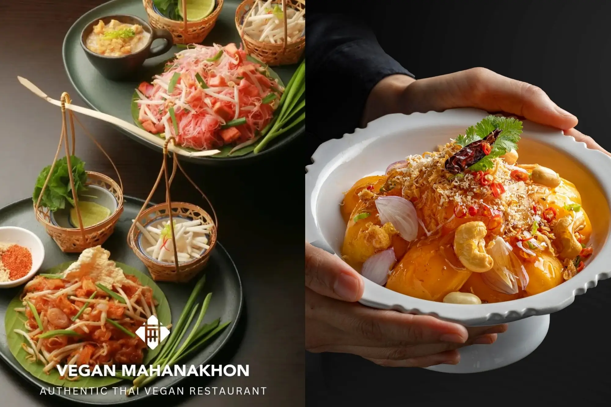 隐身于老城区古宅的Vegan Mahanakhon，主打道地泰式纯素餐点。（来源：官方社群）