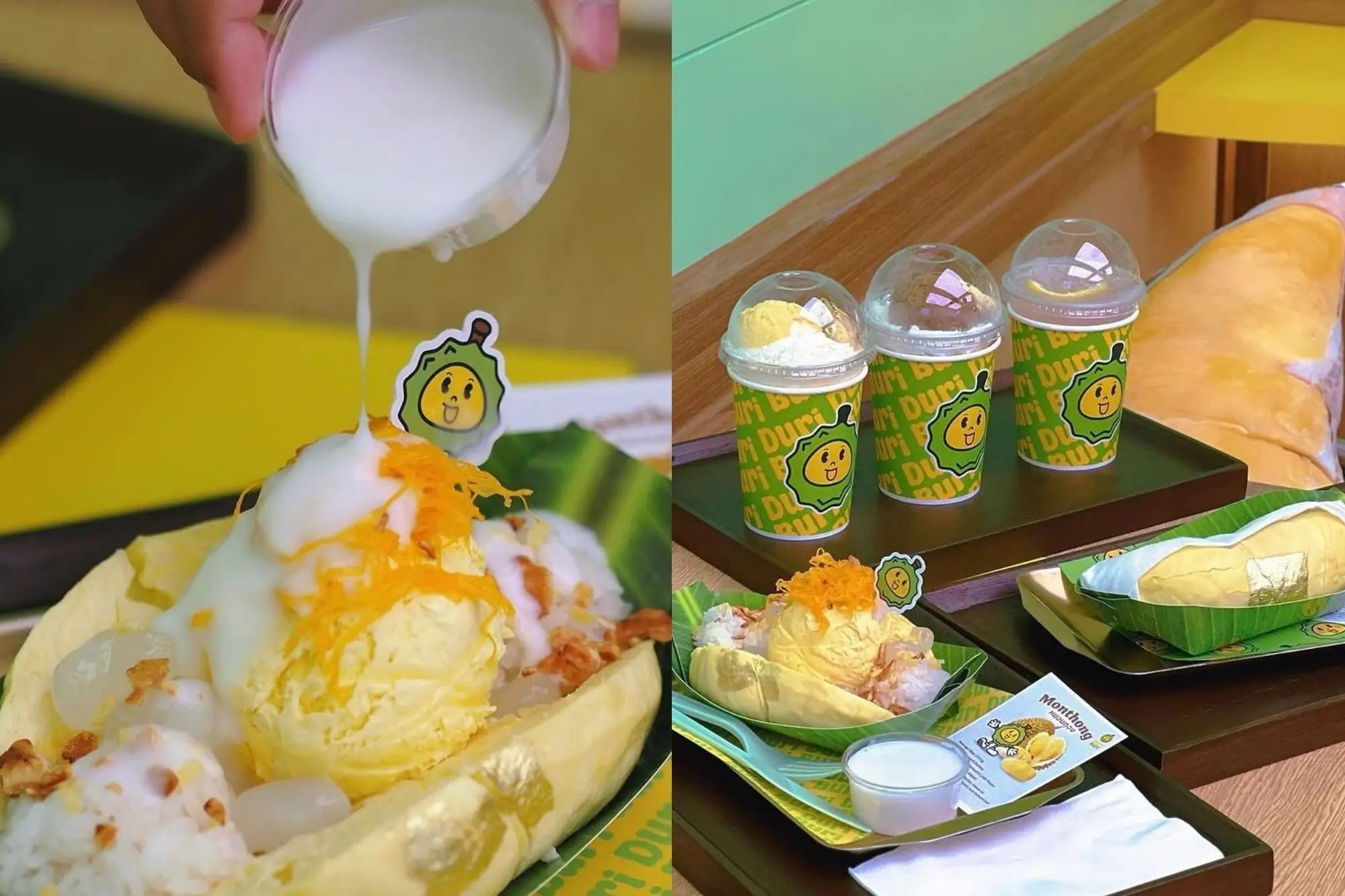 Duri Buri 是一间「榴莲主题咖啡厅」，贩售许多榴莲口味甜品。（来源：官方社群）