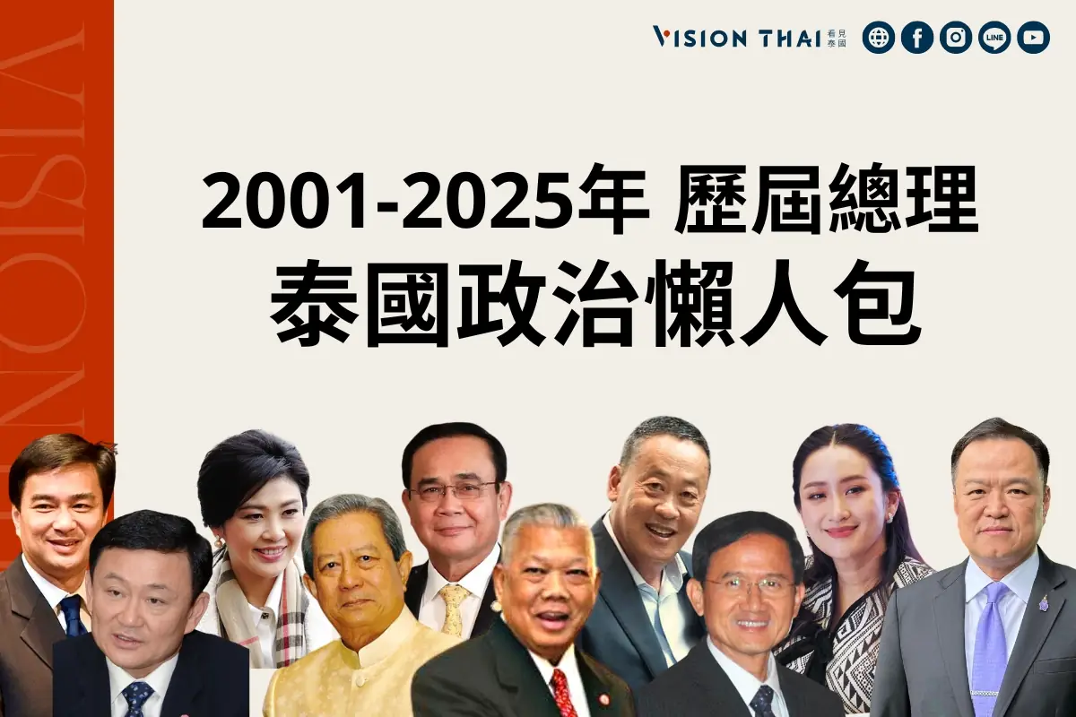 2001~2025年泰國總理一次看（來源：看見泰國 Vision Thai）