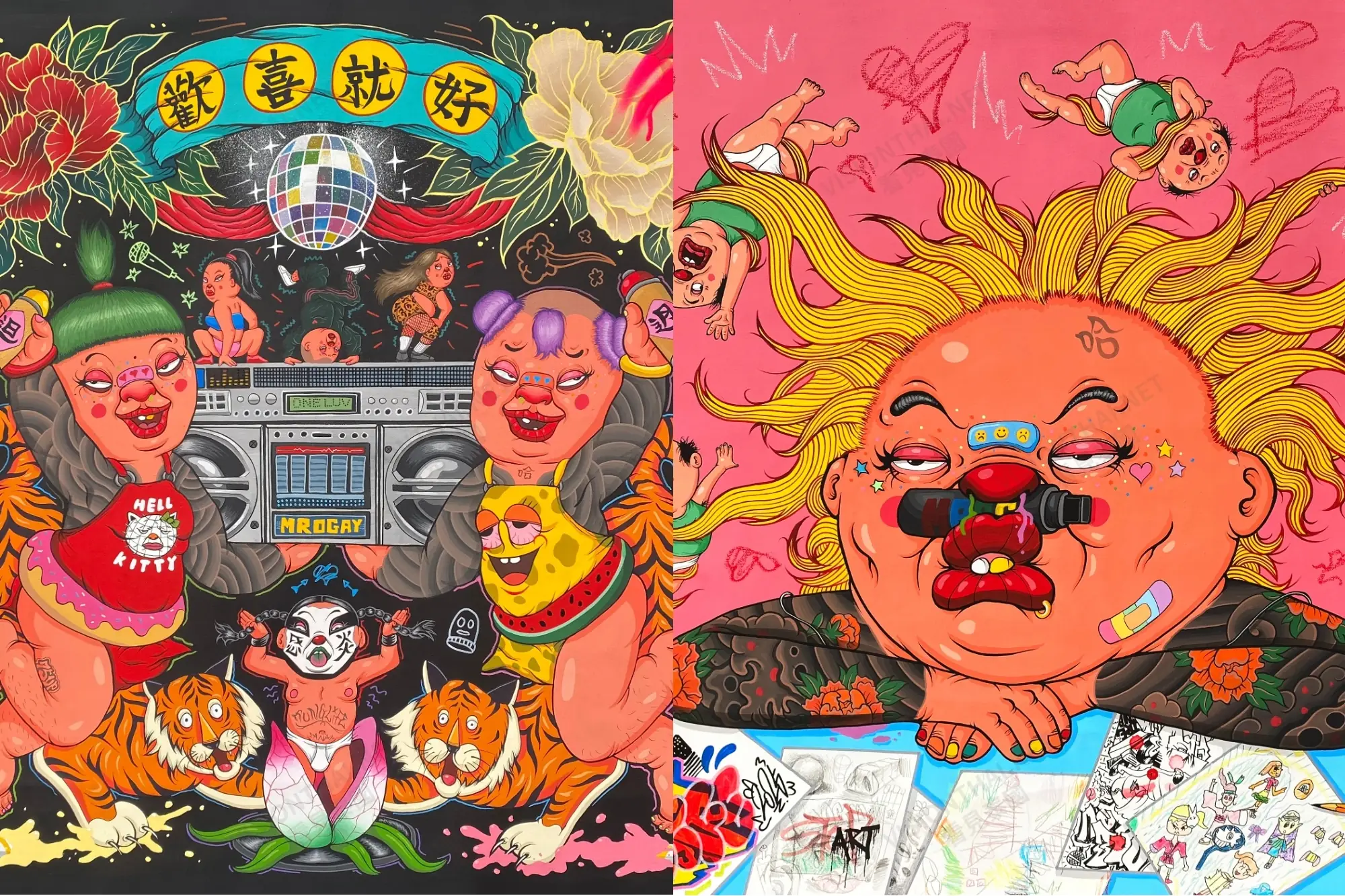 台灣街頭藝術家Mr.OGAY,以幽默方式諷刺社會現象與道德虛偽。(來源:RCB)