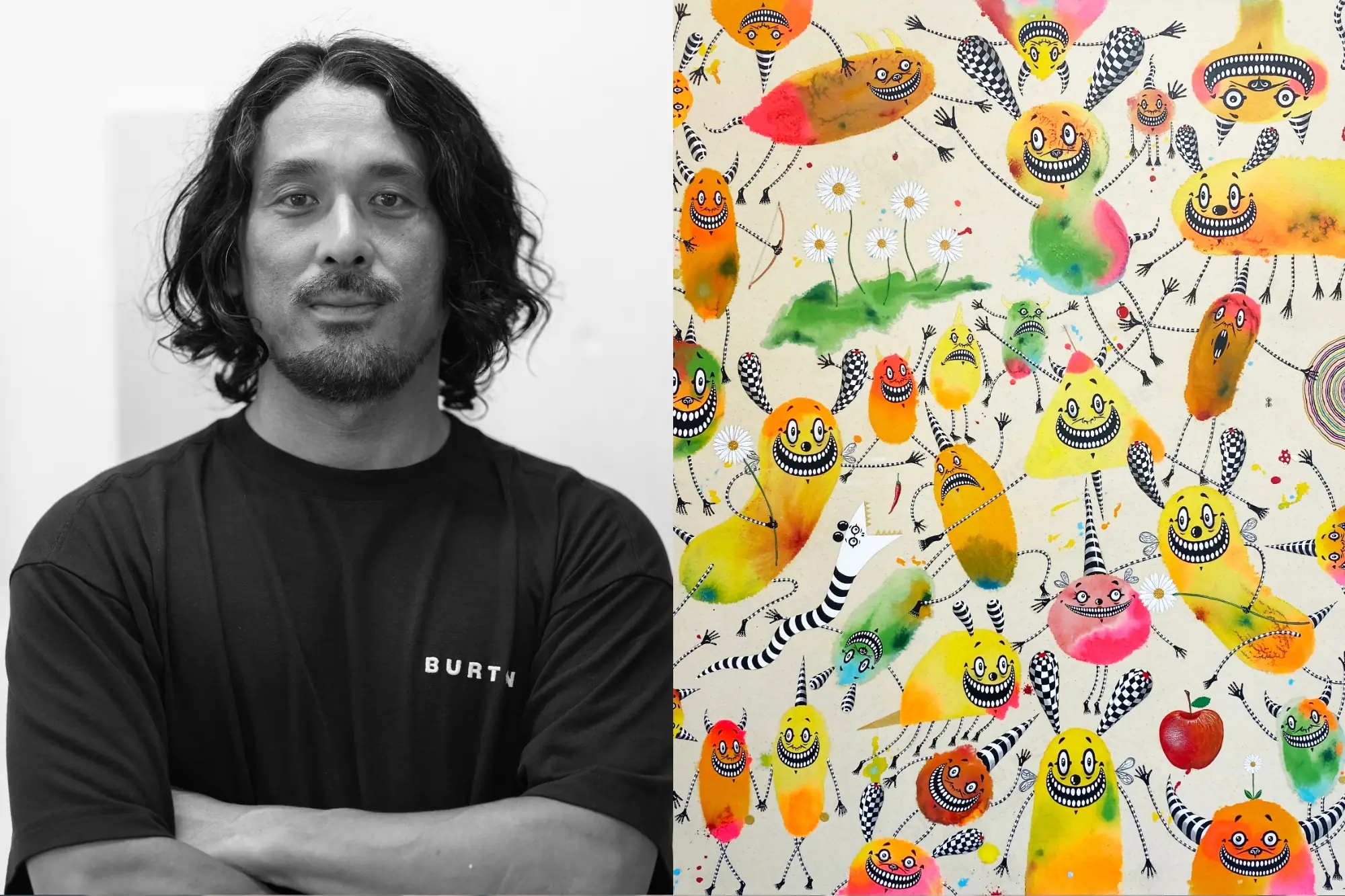 日本藝術家yoshi47,作品融合街頭生活與哲理思考。(來源:RCB)