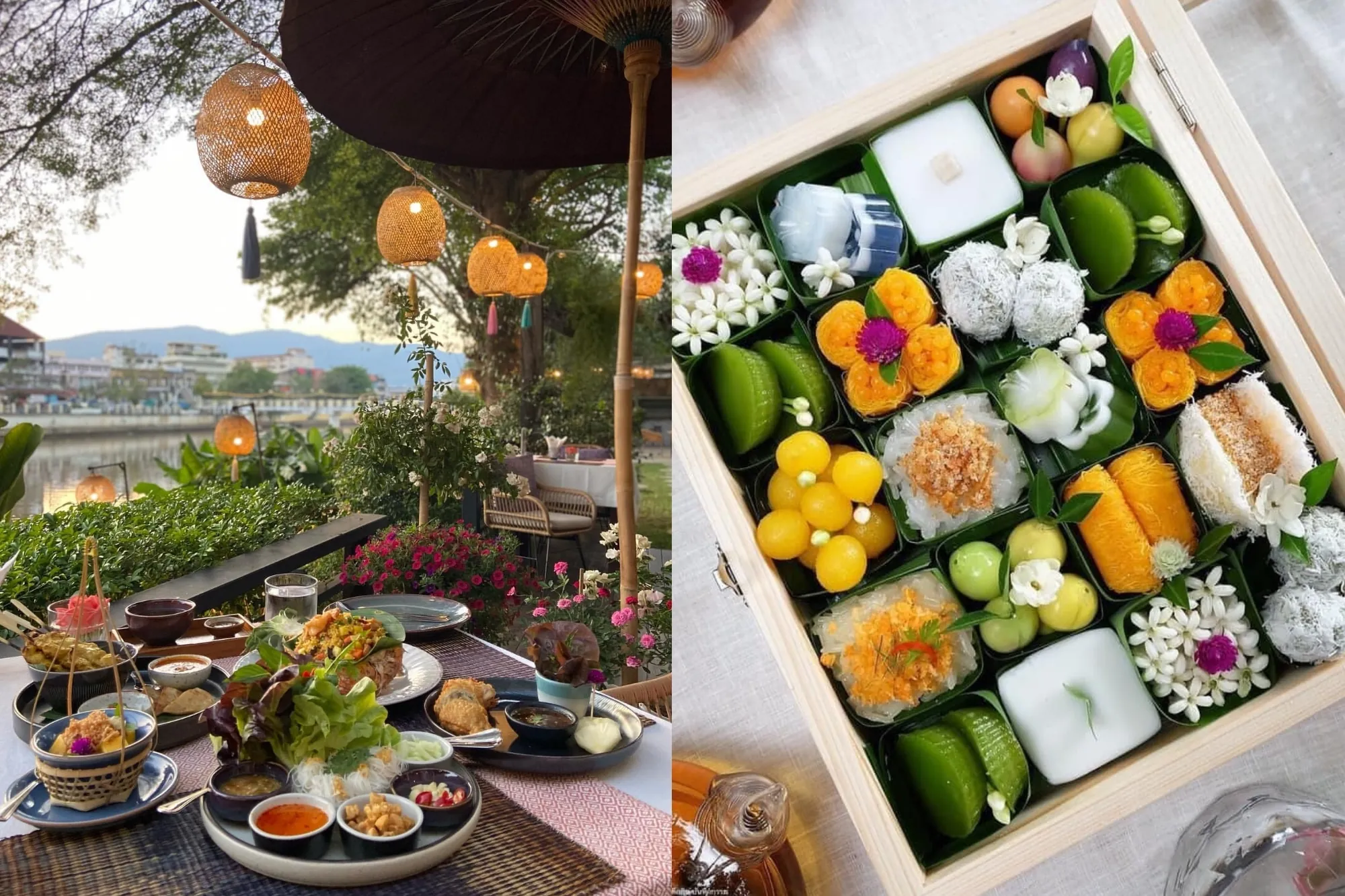 清迈人气店家Wanlamun的河畔分店，可以吃到泰北家常菜、创意甜品。（来源：官方社群）