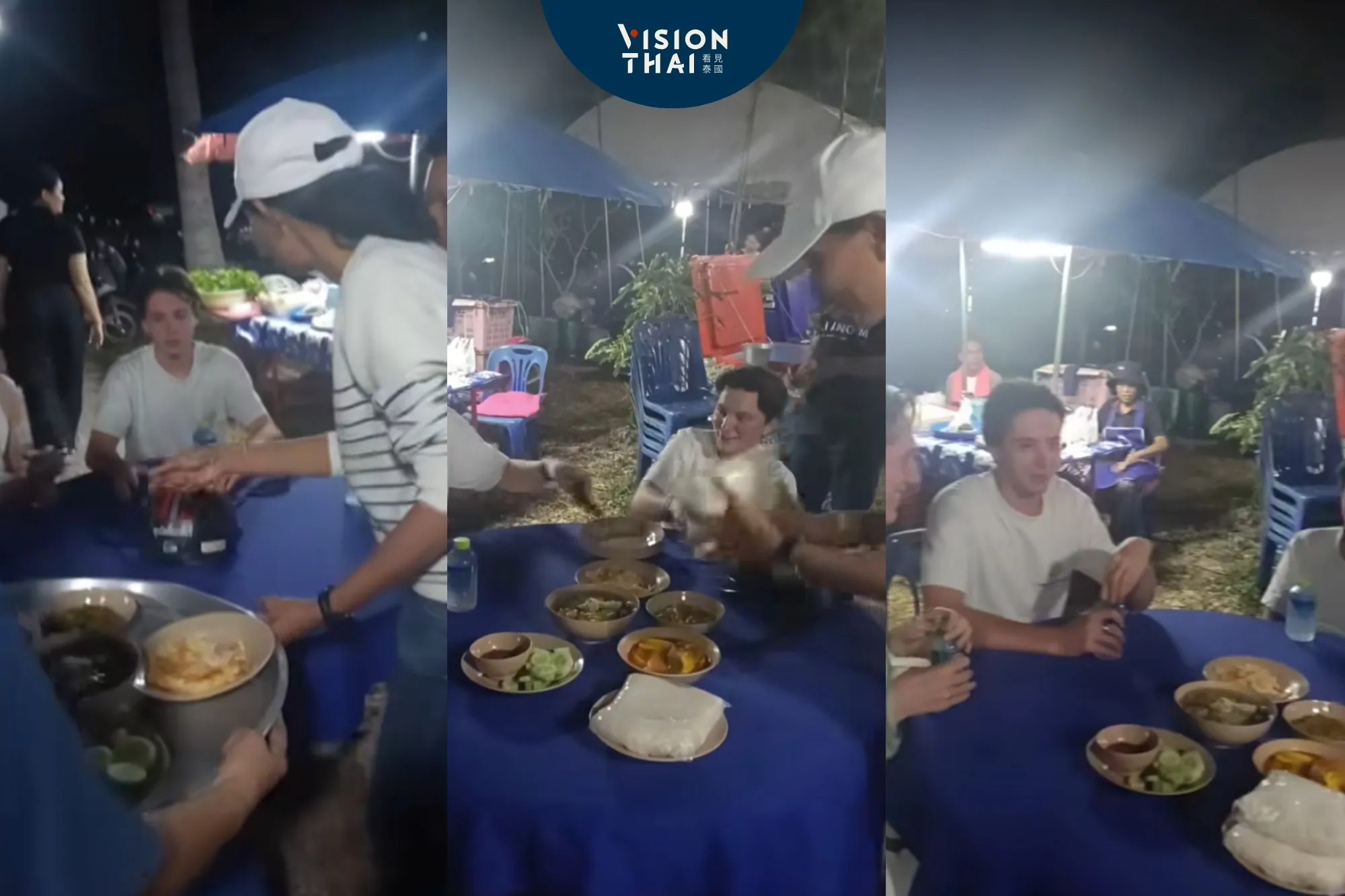 把喪禮當美食街 遊客誤闖主人展現泰式好客（來源：影片截圖）
