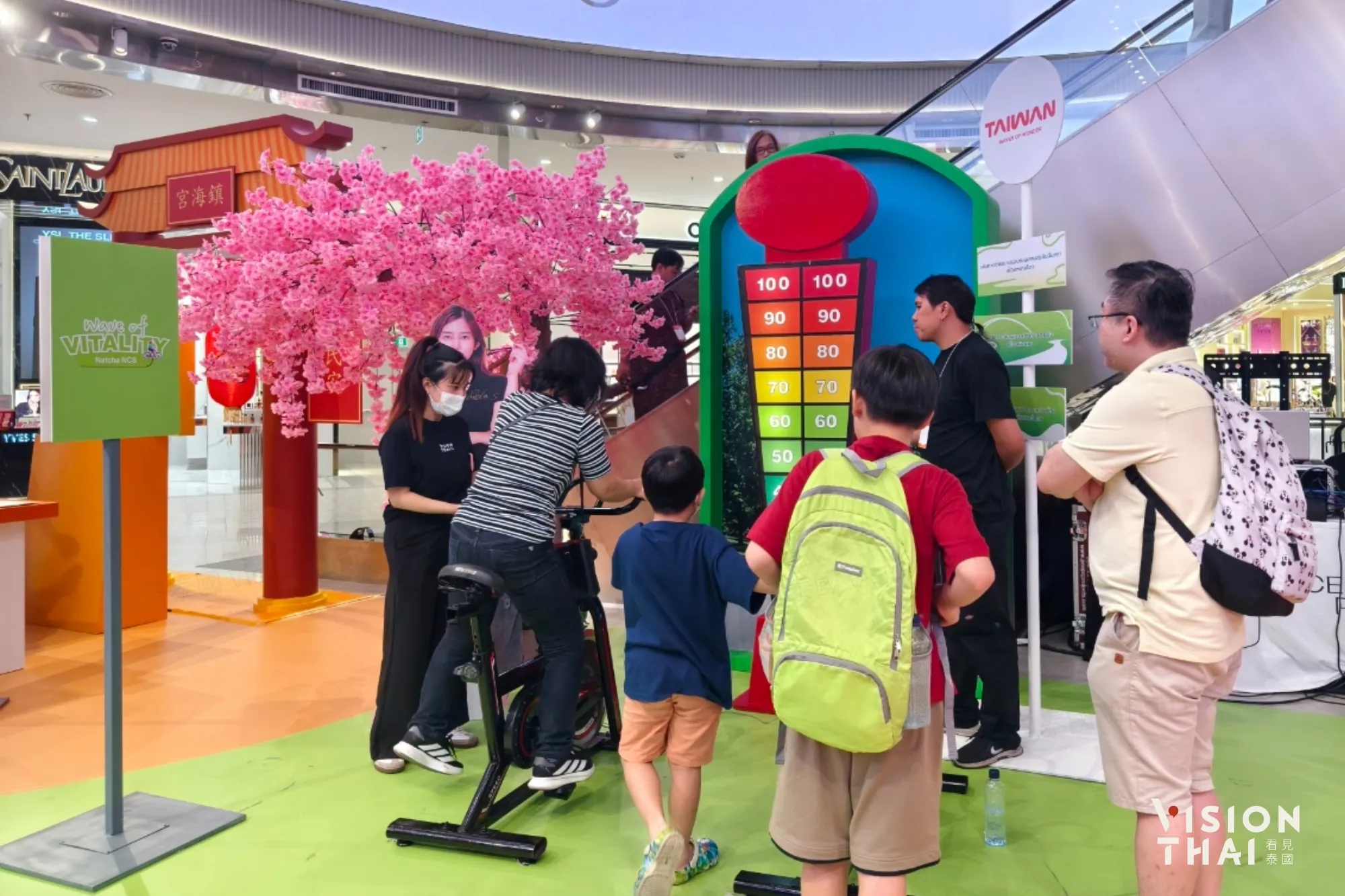 Waves of Vitality樂活能量站點,以自行車打造趣味互動體驗。