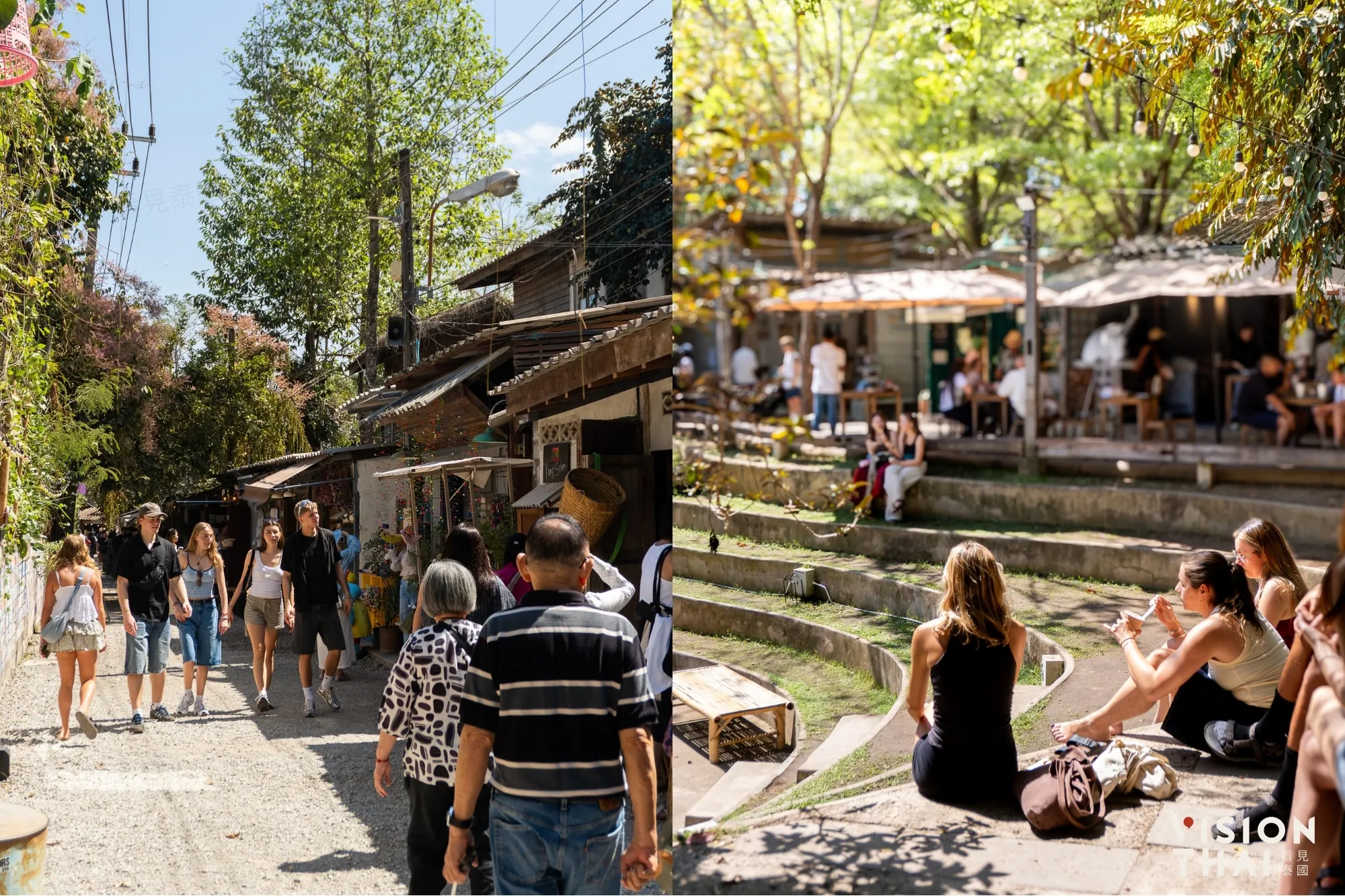 Baan Kang Wat藝術村市集，涵蓋了手工陶藝、藍染、插畫繪製與獨立書店。（來源：官方社群）