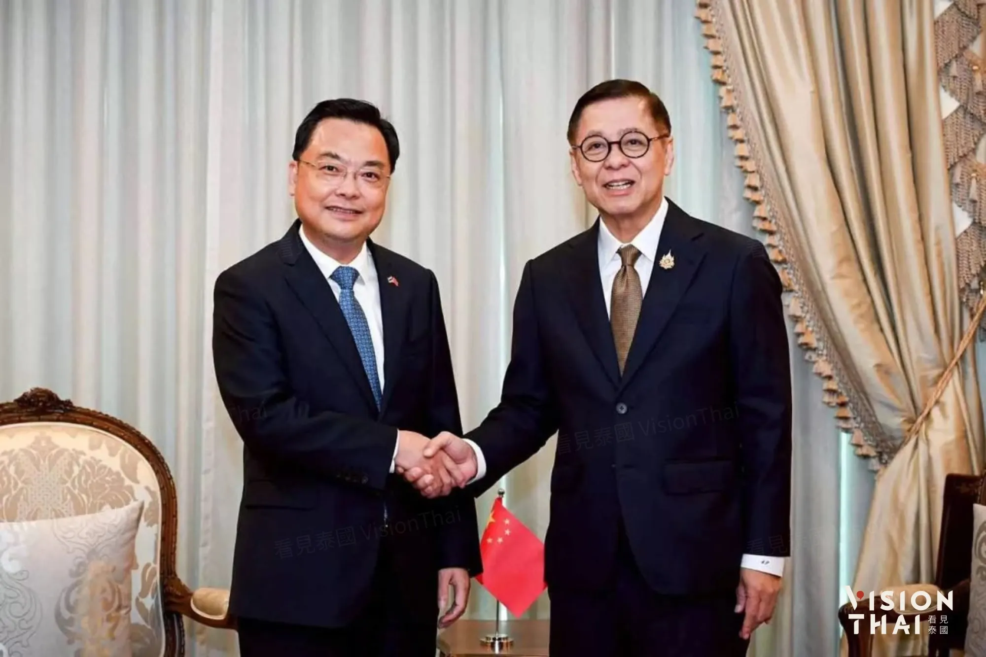 泰國外交部長與中國駐泰大使（來源：泰國外交部）
