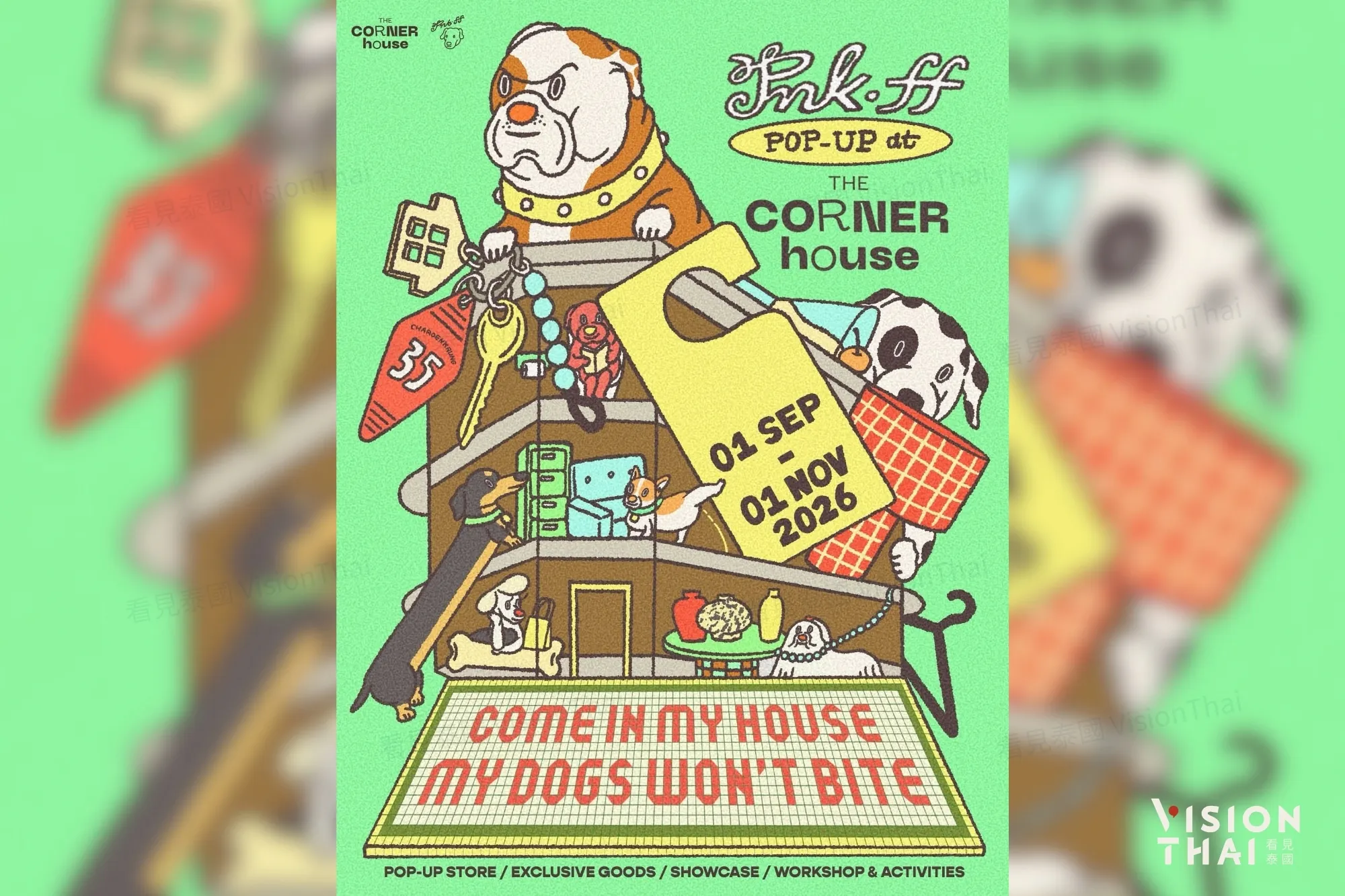 泰國臘腸狗插畫家Pnk.ff展覽來了！免費入場、寵物友善超好拍（來源：IG@Pnk.ff）